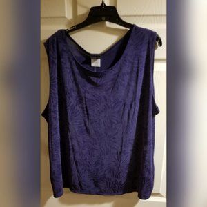Citiknits Blue Sleeveless Blouse 2x NWT